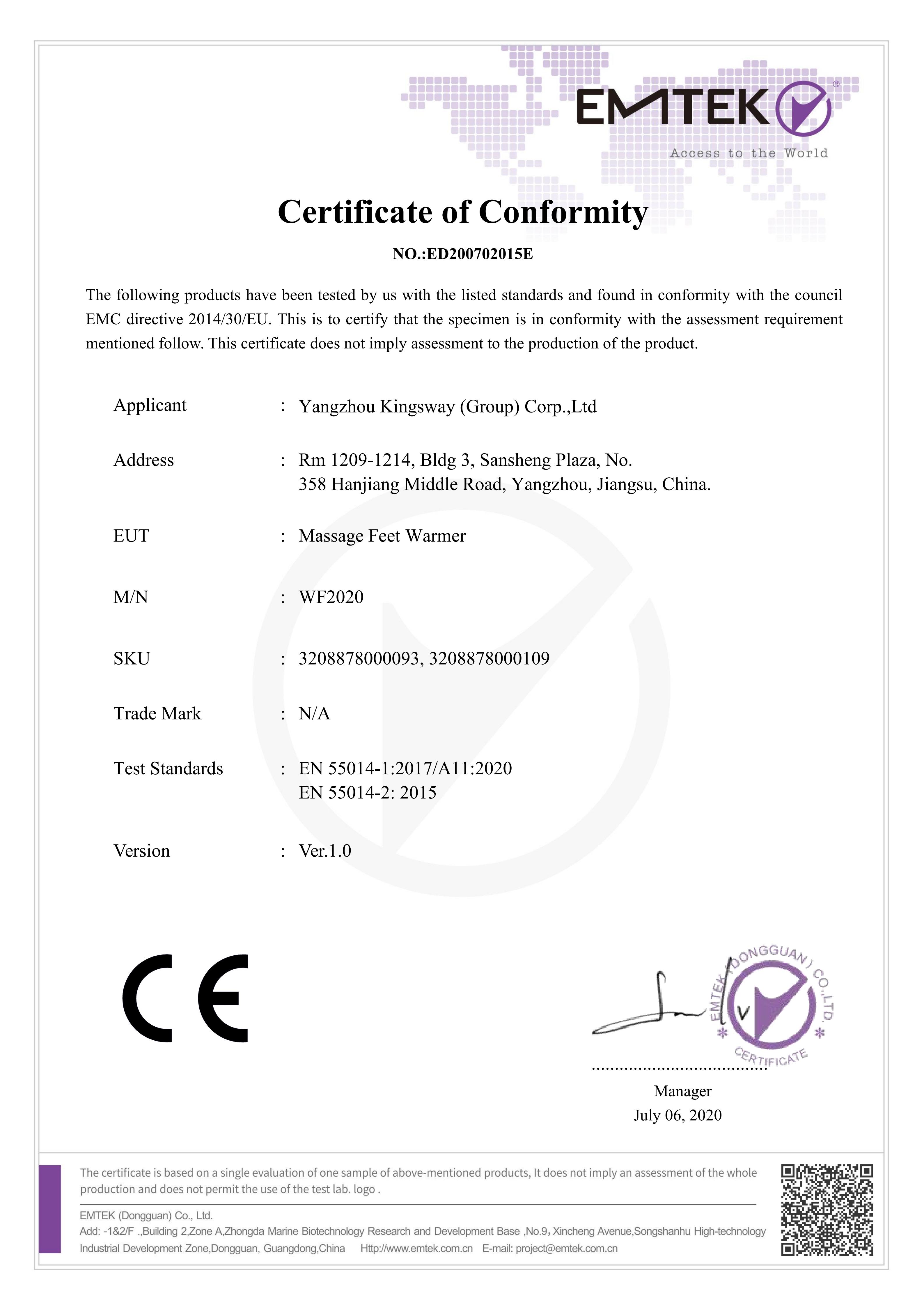 Wellcare certificate EMTEK